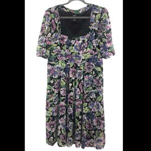 Allison Morgan floral fit & flare dress L 14